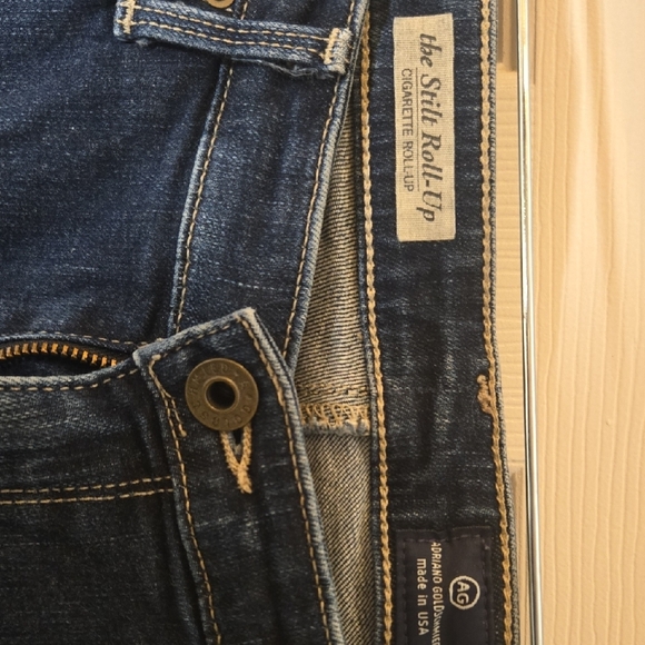 AG Adriano Goldschmied Dark Indigo Roll Up Jeans - Picture 2 of 6